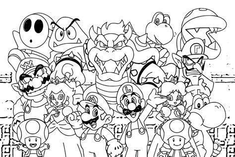 Mario characters coloring pages