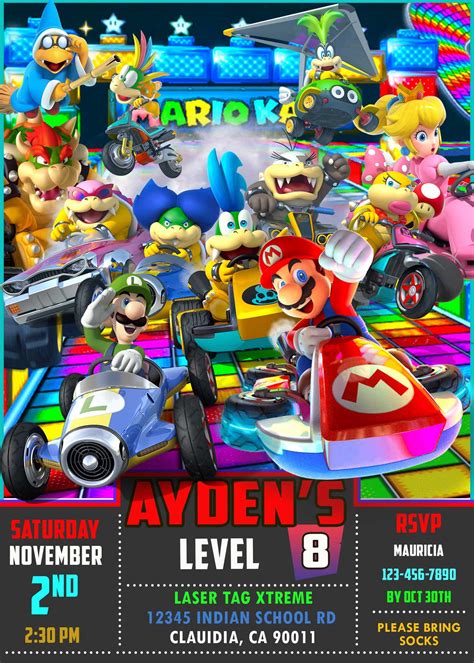 Creating Your Own Mario Kart Invitation Template