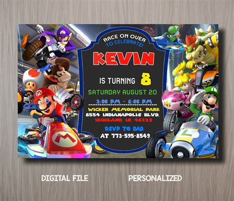 Design Elements for Mario Kart Invitation Templates