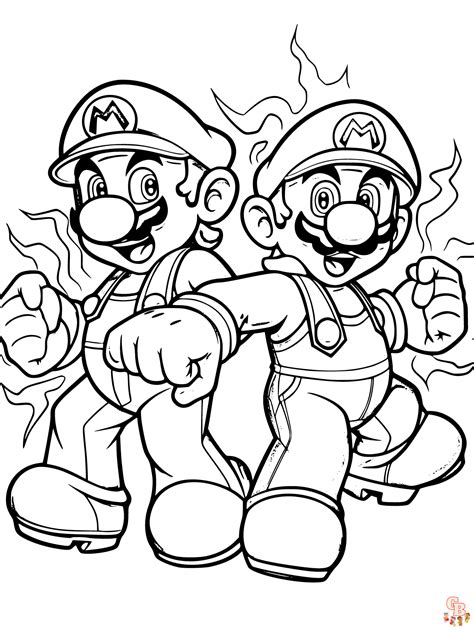 Mario and Luigi Coloring Pages