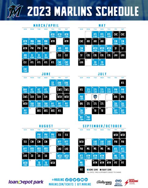 Marlins Printable Schedule Call to Action