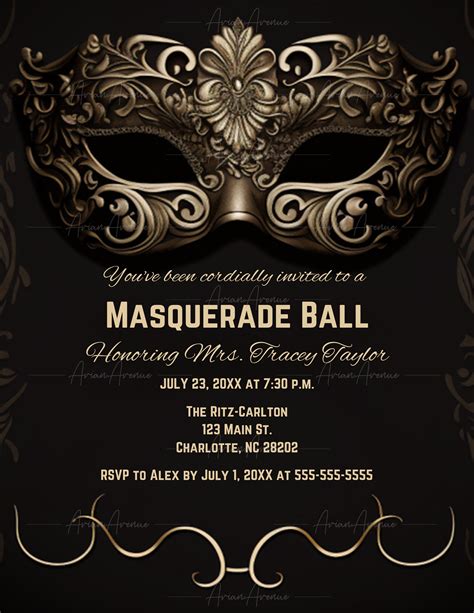 Masquerade Ball Invitation Template 1