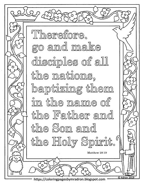 Matthew 28:19 Coloring Page