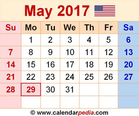 May 2017 Calendar