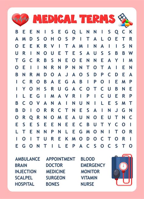 Medical Equipment Word Search