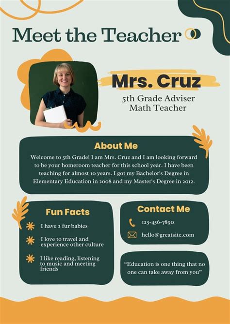 Meet The Teacher Flyer Template Design Ideas