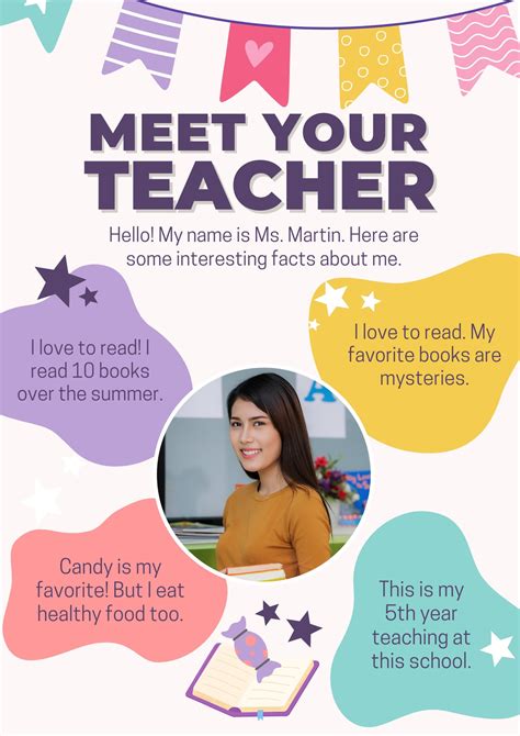 Meet the Teacher Flyer Template Design Ideas