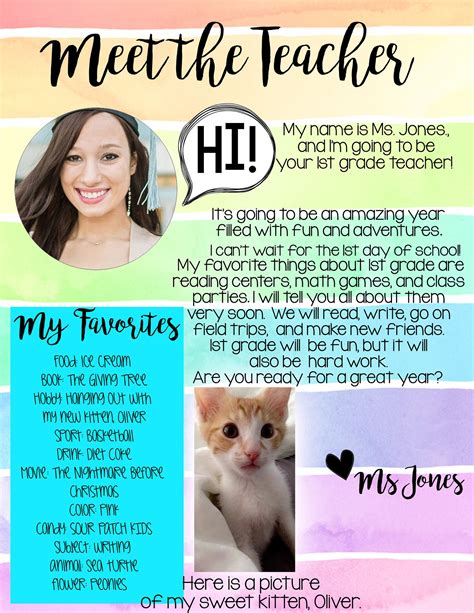 Meet the Teacher Flyer Template Ideas