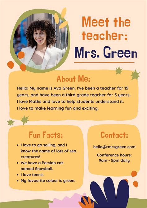 Meet the Teacher Template 5