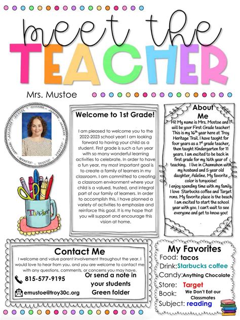 Meet the Teacher Template 6