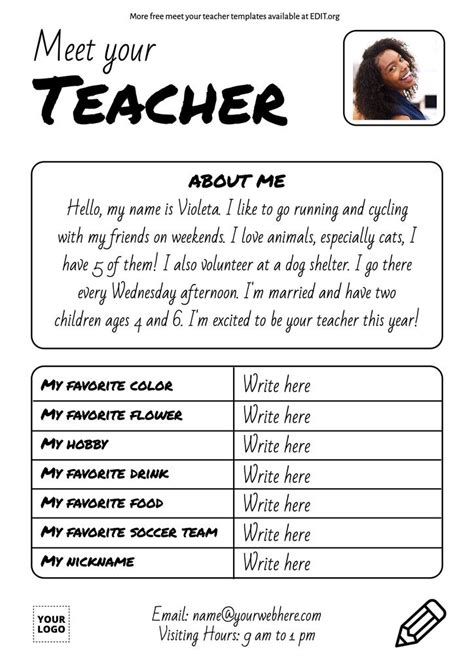 Meet the Teacher Template Design