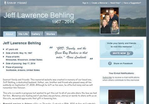 Example of a Memorial Website