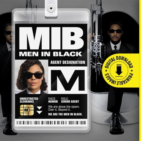 Men in Black Badge Printables