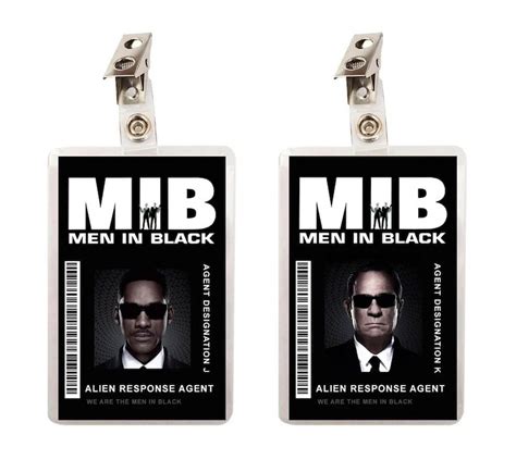 Men in Black Badge Templates