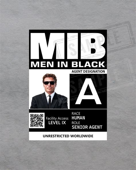 Men in Black ID Badge Printable