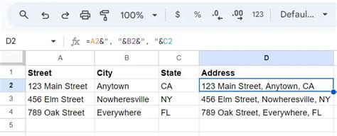 Merging Columns Using the Ampersand Operator