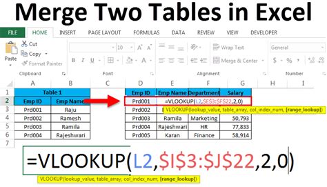 Merging Excel Tabs Using Merge Tables