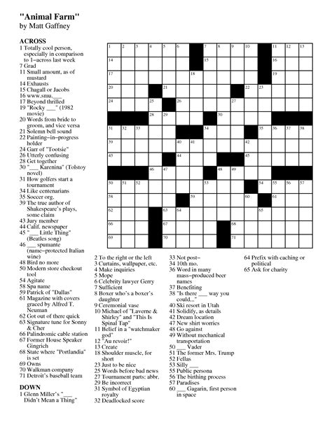 Merl Reagle Printable Crossword Puzzles