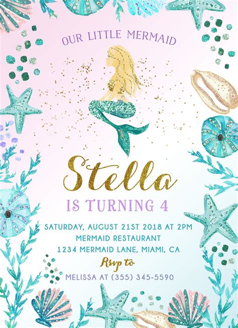 Mermaid Invitations Design 2