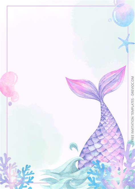 Mermaid Tail Invitation Template