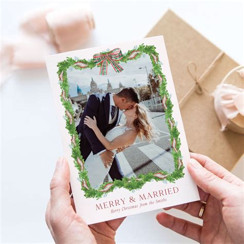 Merry and Married Christmas Card Design