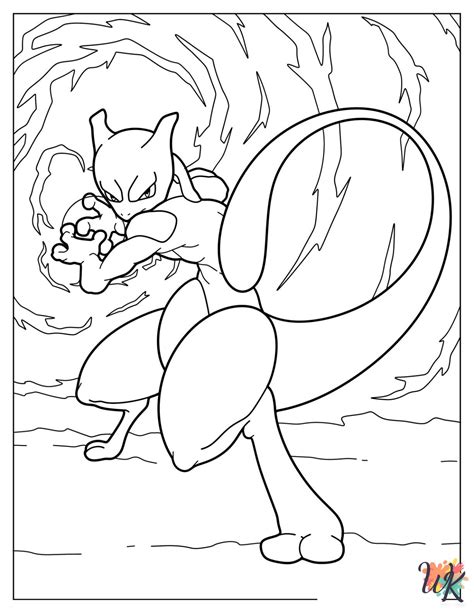 Mewtwo Coloring Page