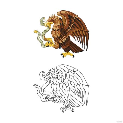 Mexican Flag Eagle Printable Template