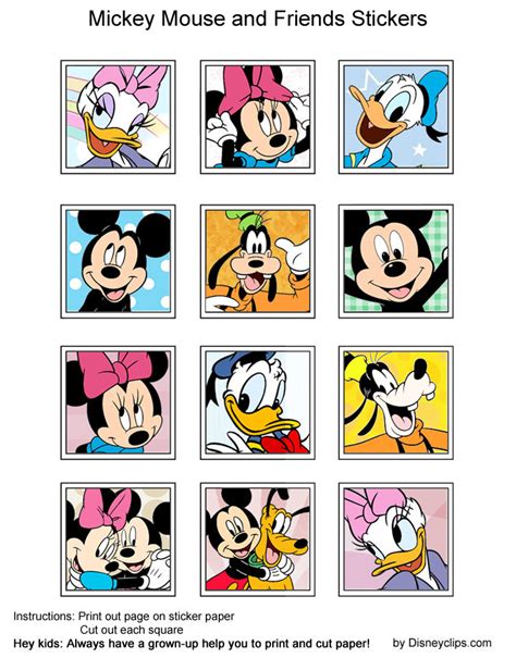 Mickey Mouse Disney printable stickers