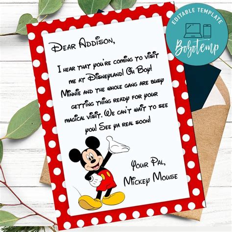 Mickey Mouse Letter Templates