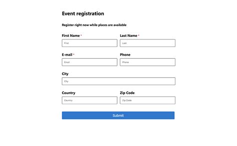 Event Registration Form Template