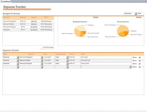 Microsoft Access Expense Tracking Template