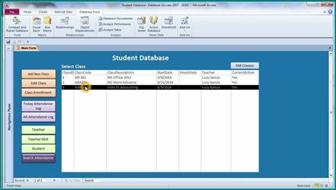 Microsoft Access Student Management Template