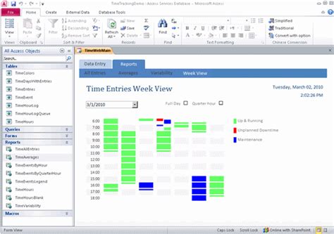 Microsoft Access Time Tracking Template