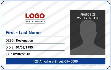 Microsoft Word ID Card Template