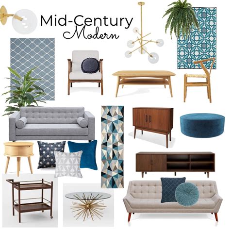 Mid-Century Modern Interior Design Presentation Board