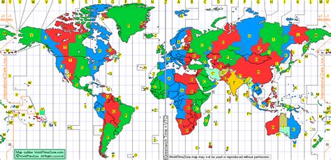 Military Time Zones Map