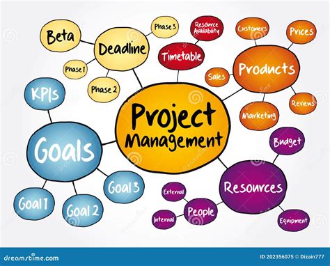 Example of a Mind Map for Project Management