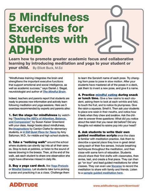 Mindfulness Exercises for ADHD