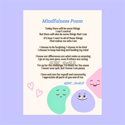 Mindfulness poem printable