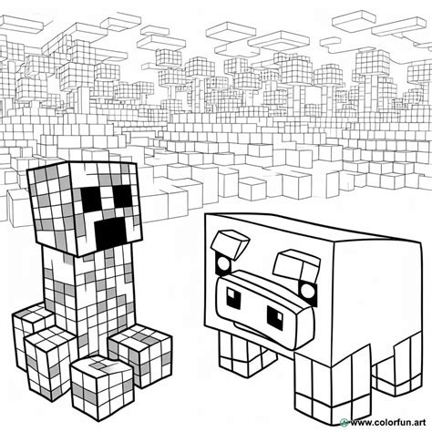 Minecraft animal coloring pages