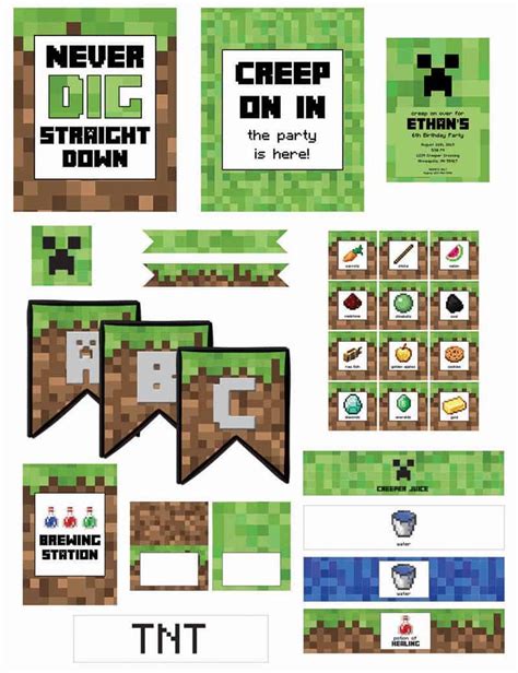 Minecraft Birthday Party Printables Gallery 1