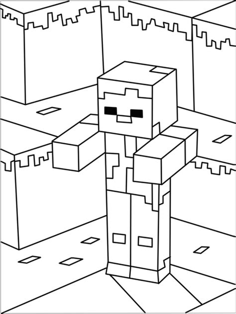 Minecraft Blocky Landscapes Coloring Pages