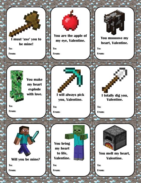 Minecraft Card Printables