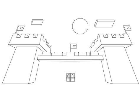 Minecraft castle coloring page