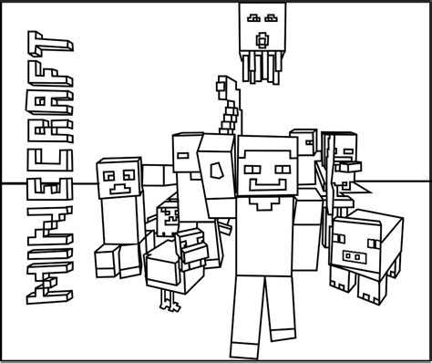 Minecraft coloring sheets for kids