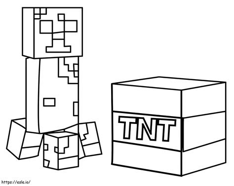 Minecraft Creeper Coloring Page