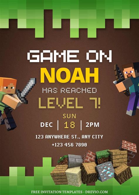 Minecraft Invitation Template 4