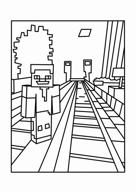 Minecraft Minecart Coloring Page