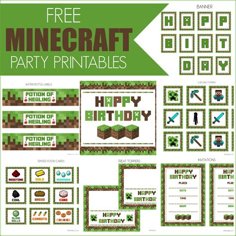 Minecraft Party Decorations Printables