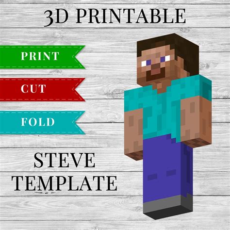 Minecraft Steve 3D Model Template